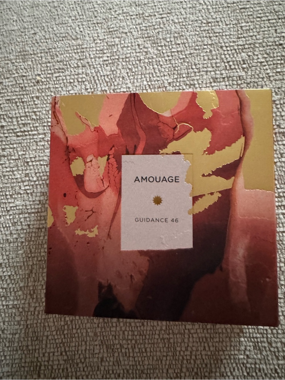 Amouage Guidance 46 Fragrance empty Box - Red and Gold Artwork